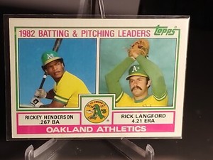 1983 Topps Rickey Henderson Rick Langford Batting & Pitching Leaders #531