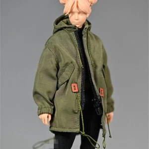 1:12 Scale Army Green Jacket Coat Clothes for 6" Female Action Figure Body Toys - Picture 1 of 9