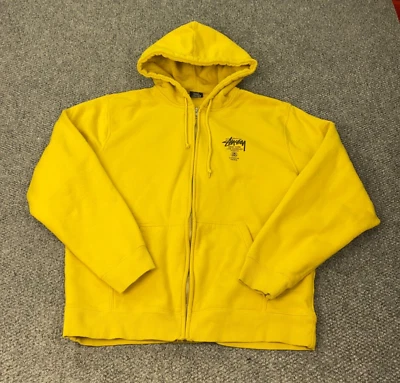 Толстовка с капюшоном мужская Stussy World Tour на молнии XL желтая - Изображение 1 из 4