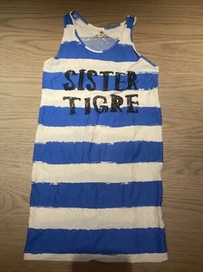 Noe & Zoe Berlin “Sister Tigre” Blue Striped Dress Size 12Y - Picture 1 of 3