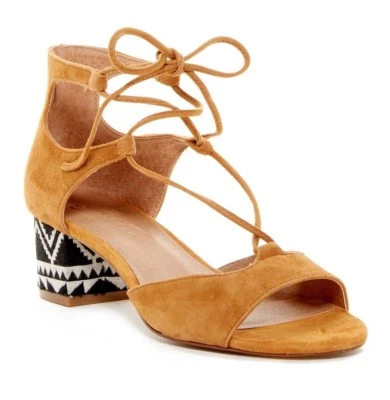 Sandália BETTYE MULLER 7.5 BETHANY Sapatos com Cadarço Salto Camurça Salto Rafia BW Novo Na Caixa - Imagem 1 de 3