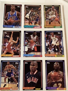 1992-93 Topps Basketball Uncut Sheet 9 Cards Worthy Sprewell Hoop Magazine - Picture 1 of 12