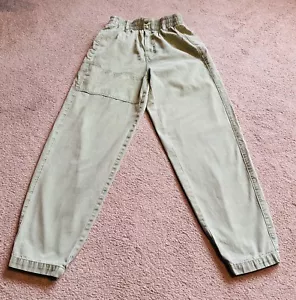 L F Markey Trousers Size 25” Light Green Cargo Style Cotton Pockets Tapered Leg - Picture 1 of 10