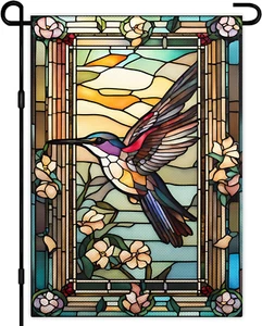 Hummingbird Garden Flag 12×18 Inch Spring Summer Flowers Garden Flag 3Ply Polyes - Picture 1 of 7