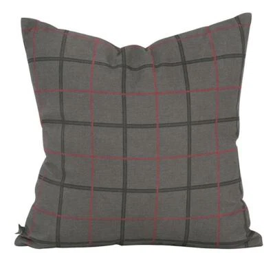 Pair of 20" Oxford Charcoal Accent Pillows - Image 1 of 3