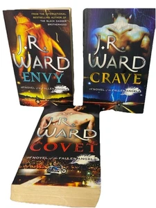 J.R Ward Books Trilogy .Fallen Angels Series Crave,Covet ,Envy Fantasy Free Post - Picture 1 of 6