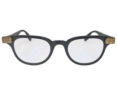 Vintage 1950s TURA Black Anodised Aluminum Eyeglass frames, Unique Style, NOS  - Image 1 of 4