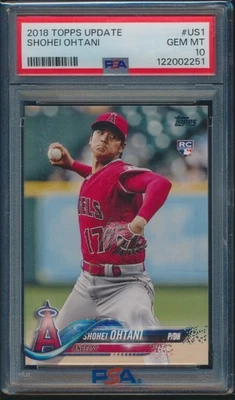 PSA 10 SHOHEI OHTANI 2018 TOPPS UPDATE PITCHING RED JERSEY LA ANGELS RC GEM MINT - Image 1 of 2