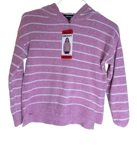 Sudadera con Capucha DKNY Rosa y Blanco Rayas 10-12 M - Imagen 1 de 6