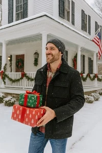 Chaqueta de Campo Antigua Azul Marino Mezcla de Lana Para Hombre Mediana Negra Acolchada Forrada Tareas Abrigo - Imagen 1 de 11