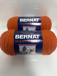 Bernat Super Value Hilado Calabaza Color Naranja 7oz 426yds Lote de 2 - Imagen 1 de 4