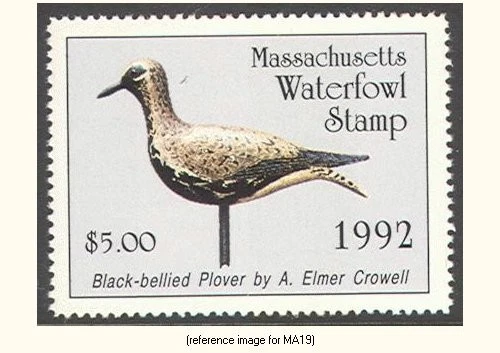HALFPRICEDUCK Massachusetts Duck Stamp 1992 $5.00 - Image 1 of 1