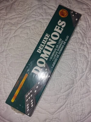 Deluxe Dominoes Traditional Green Pub Game 28 Piece Family LOVELY CONDITION - Image 1 of 2