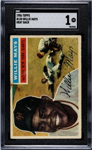 1956 Topps #130 Willie Mays Gray Back SGC 1 - Picture 1 of 2