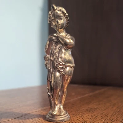 Антикварная металлическая отделка из херувима для антикварных часов 5 дюймов - Изображение 1 из 4