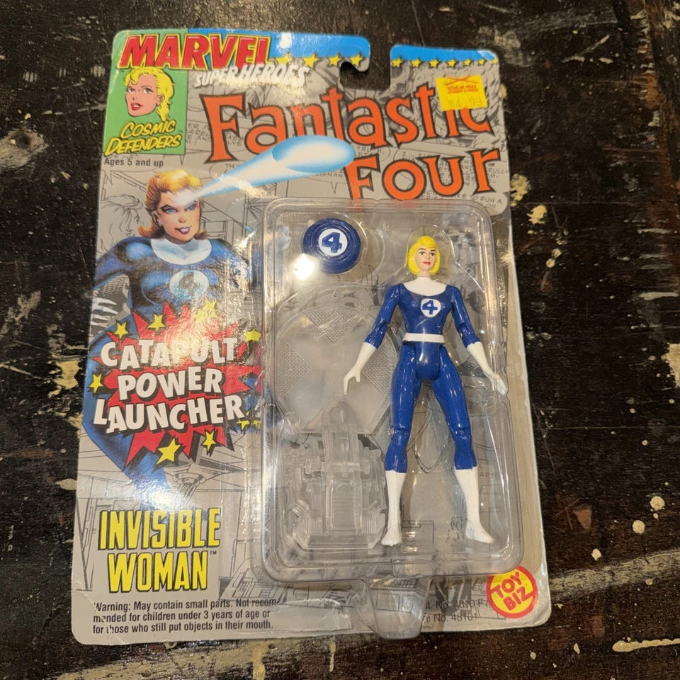 Boneco ToyBiz '94 Marvel Super Heroes Fantastic 4 MULHER INVISÍVEL Catapulta Poder - Imagem 1 de 3