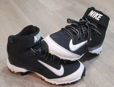 Botines de goma de béisbol Nike Huarache Keystone 634628-010 negros medianos niños talla 11c Foto 1 de 4