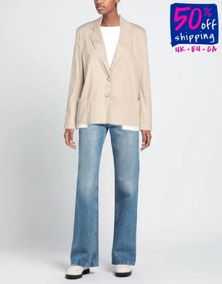 Giacca Blazer Vicolo RRP€172 Taglia M Beige Monopetto Foderata Made in Italy - Immagine 1 di 4