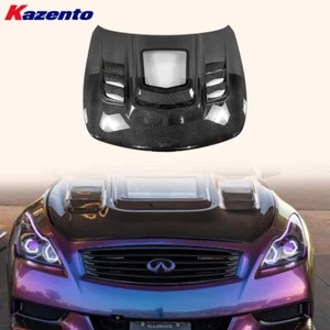 For Infiniti G37 2 Door Coupe 08-13 Honeycomb Carbon Clear Vented Front Hood - Picture 1 of 11