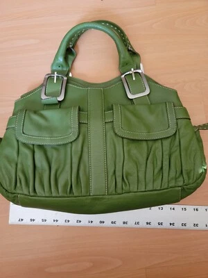 Bolso de mano Cole Haan de cuero verde con asa superior BIN-2 Foto 1 de 4