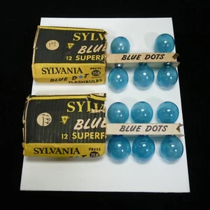 11 Sylvania Blue Dot PRESS 25B BLUE Superflash Bulbs Flashbulbs 2 half packs - Picture 1 of 1