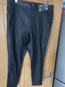 F&F Jeggings High Rise Coated Jeans 20 Schwarz Neu mit Etikett Neu - Bild 1 von 3