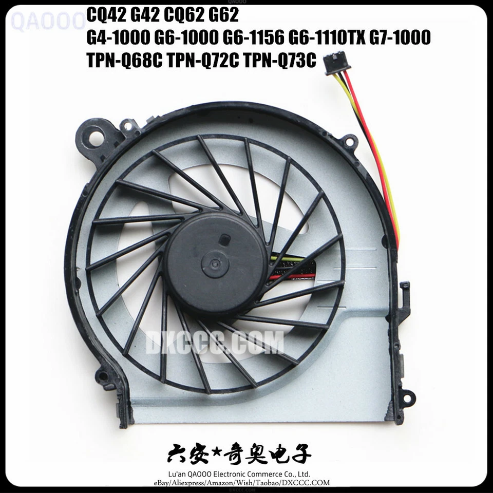 646578-001 HP CQ42 G42 CQ62 G6-1000 G7-1000 TPN-Q68C Q72C Q73C CPU Cooling Fan - Image 1 of 3