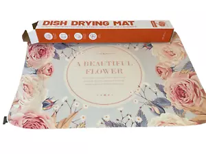 Kitchen Drying Mat 16"x24", Non-Slip Absorbent Mat Floral NIB! - Picture 1 of 3