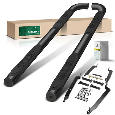 2 piezas nuevas barras laterales redondas de acero negro de 3 pulgadas para Jeep Renegade 2015-2024 SUV Foto 1 de 4