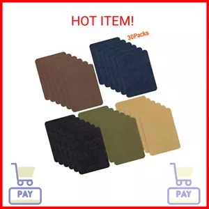 Iron On Patches for Clothing Jeans 30 PCS, Denim Repair Patches Kit 4.9 x 3.7 In - Picture 1 of 2