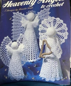 Crochet Patterns HEAVENLY ANGELS 7 DESIGNS (LEISURE ARTS #1471) Used - Bild 1 von 2