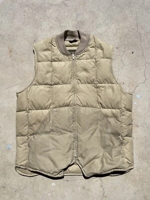 Colete acolchoado vintage Eddie Bauer ganso grande bege bronzeado náilon tamanho 40 - Imagem 1 de 4