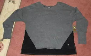 NWT OLD NAVY ACTIVE Woman's Athletic Pullover Top~ Go Warm~Go Dry XL Gray/Black - Picture 1 of 7
