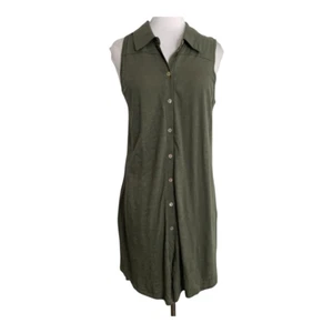 Westbound Womens Shirt Size Large Sleeveless Hi Low Button Front Green - Picture 1 of 5