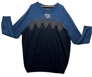 Suéter Club Room 2XB Ojo de Tiburón Cuello en V Lana Merino Para Hombres 2XB Lanerossi. - Imagen 1 de 10