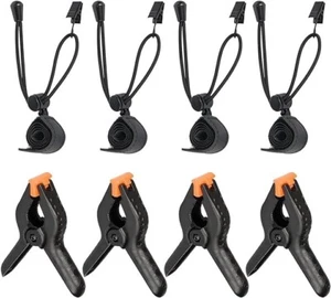 8 Clips Include 4 Heavy Duty Spring Clips, 4 Backdrop Background Clip Holders, - Picture 1 of 7