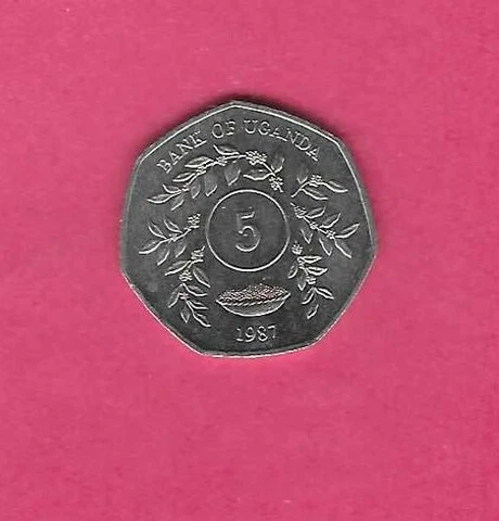 UGANDA KM29 1987 UNCIRCULATED-UNC MINT 5 SHILLING OLD VINTAGE COIN Cover