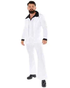 White 1970s Suit Mens Costume - Picture 1 of 1