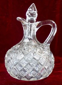 Fostoria Sylvan Cruet #1119 EAPG Clear Glass Replaced Stopper 1902 As Is - Picture 1 of 12