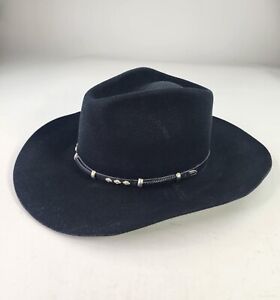 Renegade Headwear Duster Cowboy Hat 3X Fur Blend Size 7 5/8 Black Wool Felt Hats