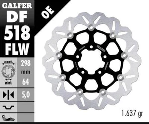 Galfer Disco Freno Post WAVE FLO 298x5 INDIAN MOTORCYCLE SCOUT BOBBER 2018 2021 - Imagen 1 de 1