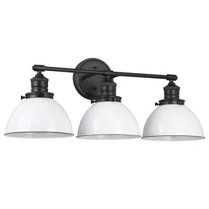 588301 Savannah Farmhouse 3-Light Indoor Bathroom Vanity Light Dimmable White... - Picture 1 of 12