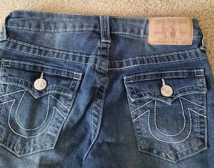 True Religion Brand Boys Cut Off shorts Jean Boys Sz 14 Denim - Picture 1 of 5
