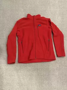 Patagonia Men’s RED Fleece Jacket SYNCHILLA Size Medium Front Full Zipper - Picture 1 of 7