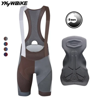 YKYWBIKE Men Cycling Bib Shorts Summer Tights Bib Pants Belgium Padded 8 Hours - Image 1 of 4