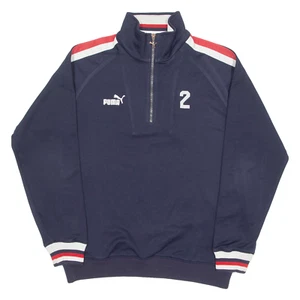 PUMA Mens Sweatshirt Blue 1/4 Zip M - Picture 1 of 6