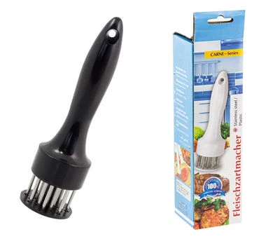 Fleischzartmacher Stainless Steel Plastic Steak Meat Tenderizer Black or White - Image 1 of 4