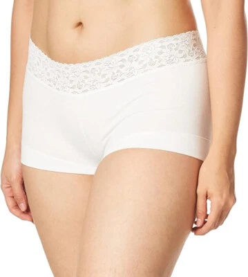 Maidenform Dream Cotton with Lace Boyshort White 6 - Image 1 of 4