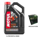 Öl und Filter Kit für Moto Guzzi Breva 1100 ie 2005-2007 Motul 7100 10W40 Hiflo