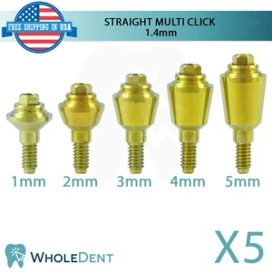 5X Straight Multi Unit 1.4mm Abutment Attachment Internal Hex 2.42mm Dental - Picture 1 of 5